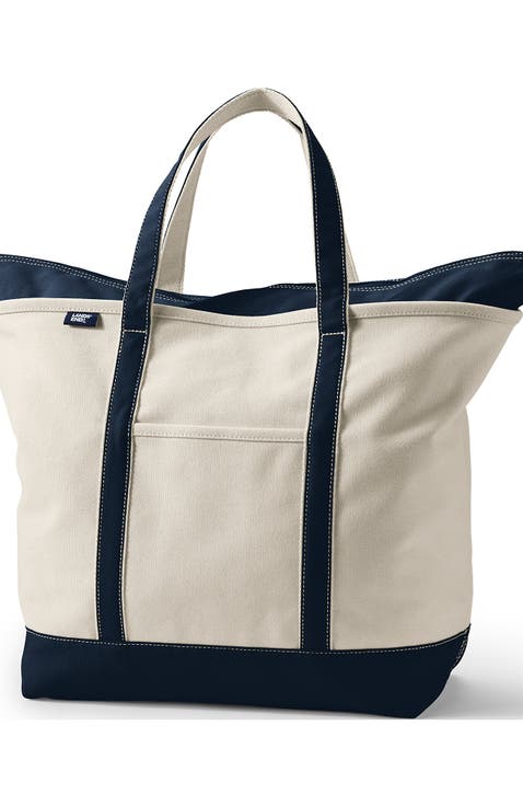 Zip Top Canvas Tote Bag