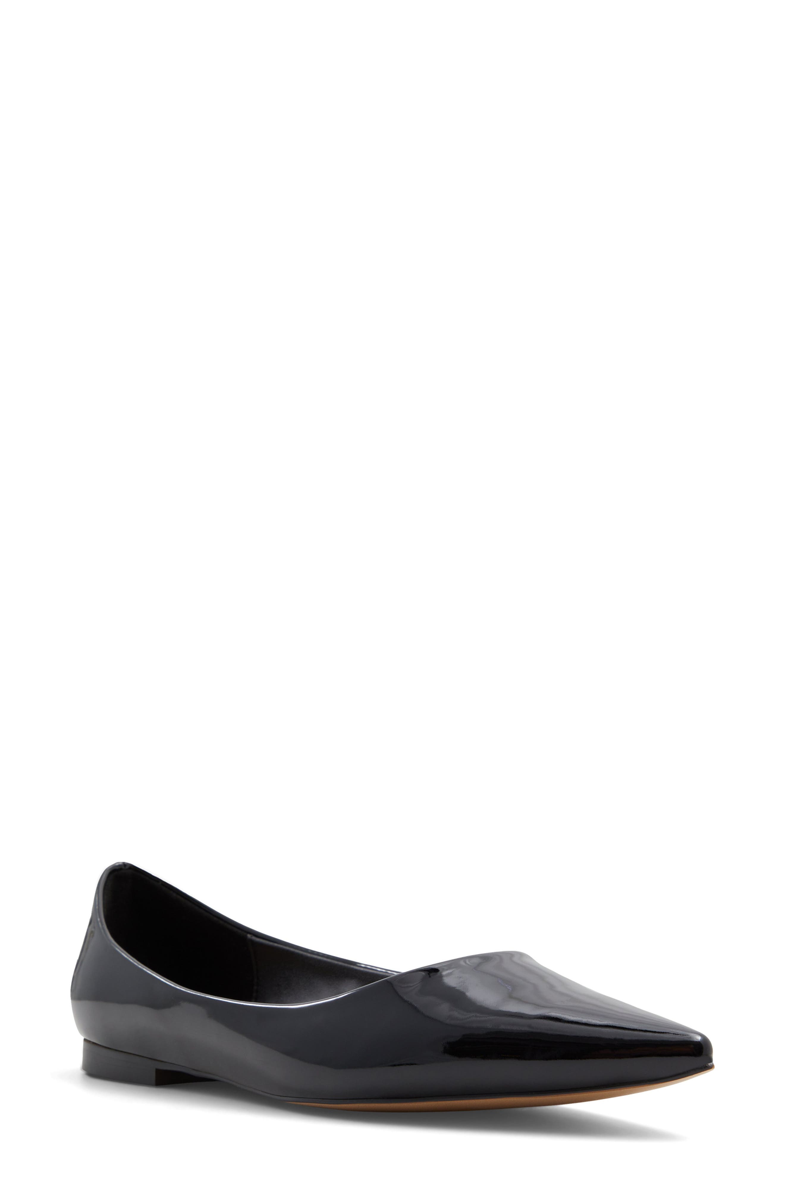 ALDO Stessy Pointed Toe Flat, Main, color, Black