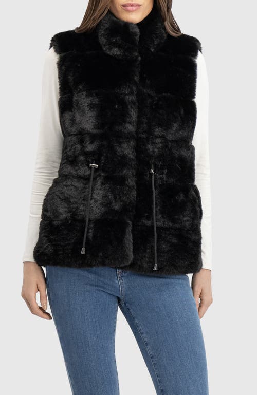 Lyla Grant Fur-free Rex Rabbit (faux Fur) Vest In Black