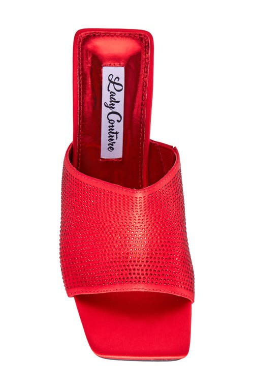 Shop Lady Couture Rhinestone Wedge Slide Sandal In Red