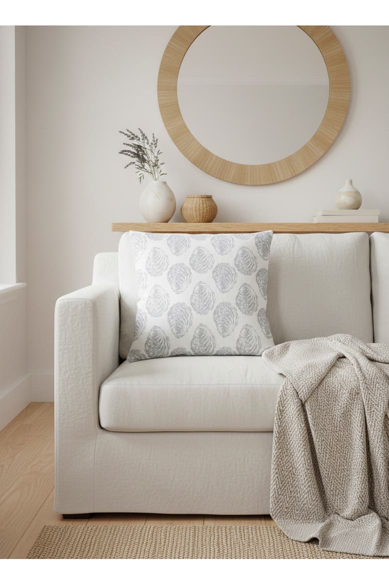 Drifted Oyster Linen Pillow Cover Only, Alternate, color, Grey
