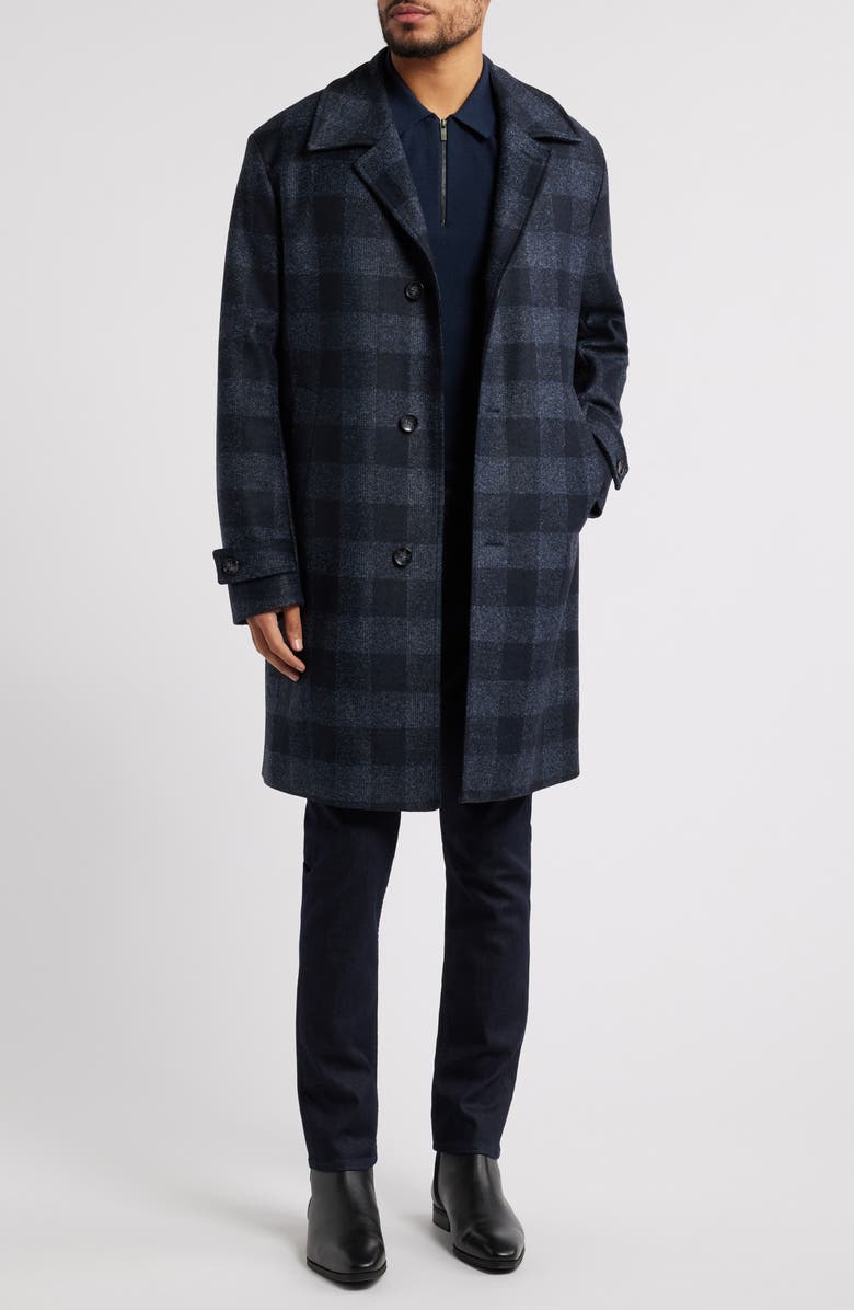 BOSS Clark Buffalo Check Jersey Coat, Main, color, 