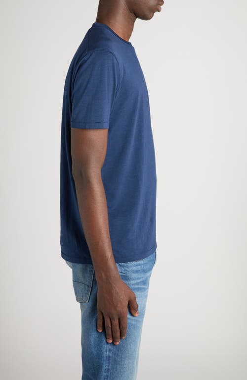 Tom Ford T-shirt With Round Neck And Short Sleeves In Denim Blue