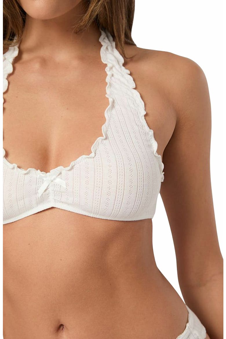 Ruffle Halter Bra, Alternate, color, IVORY