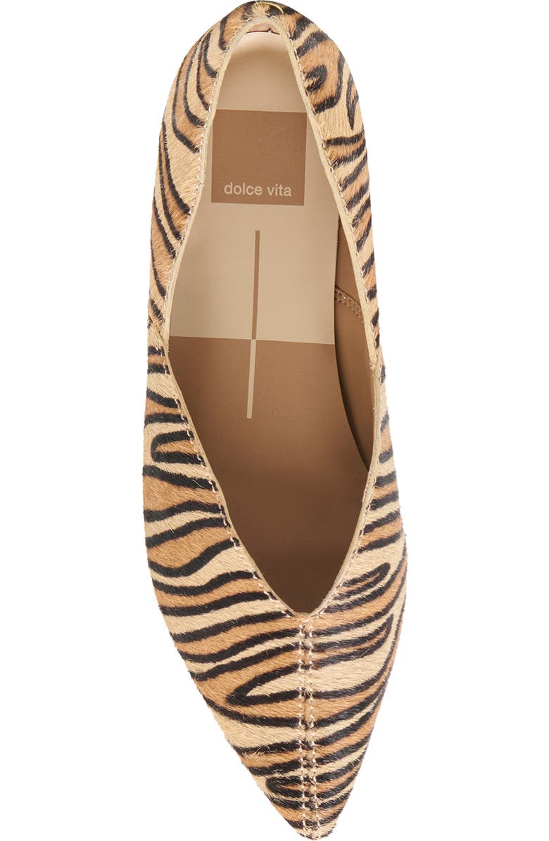 Dolce Vita Gema Genuine Calf Hair Pointed Toe Flat, Alternate, color, Tiger Calf Hair