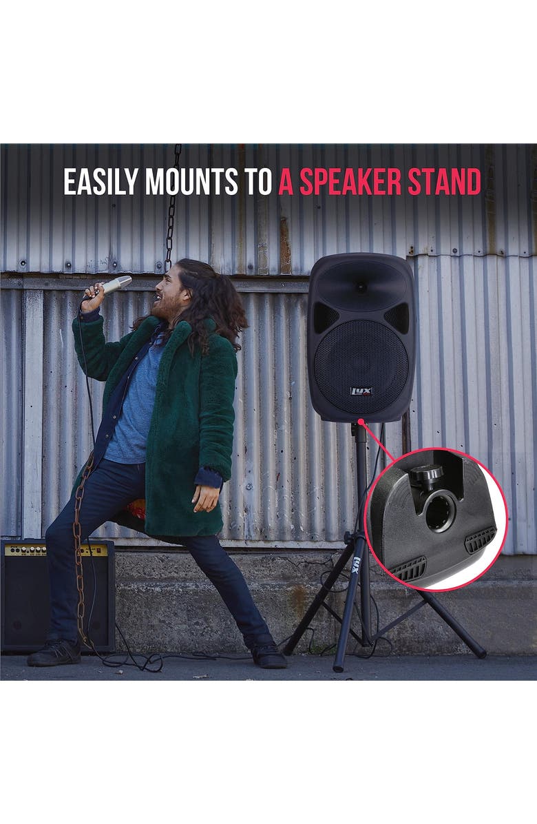Lyxpro Portable PA Speaker Powered, PA System with Equalizer SD Slot & Built-in Bluetooth, Alternate, color, Black