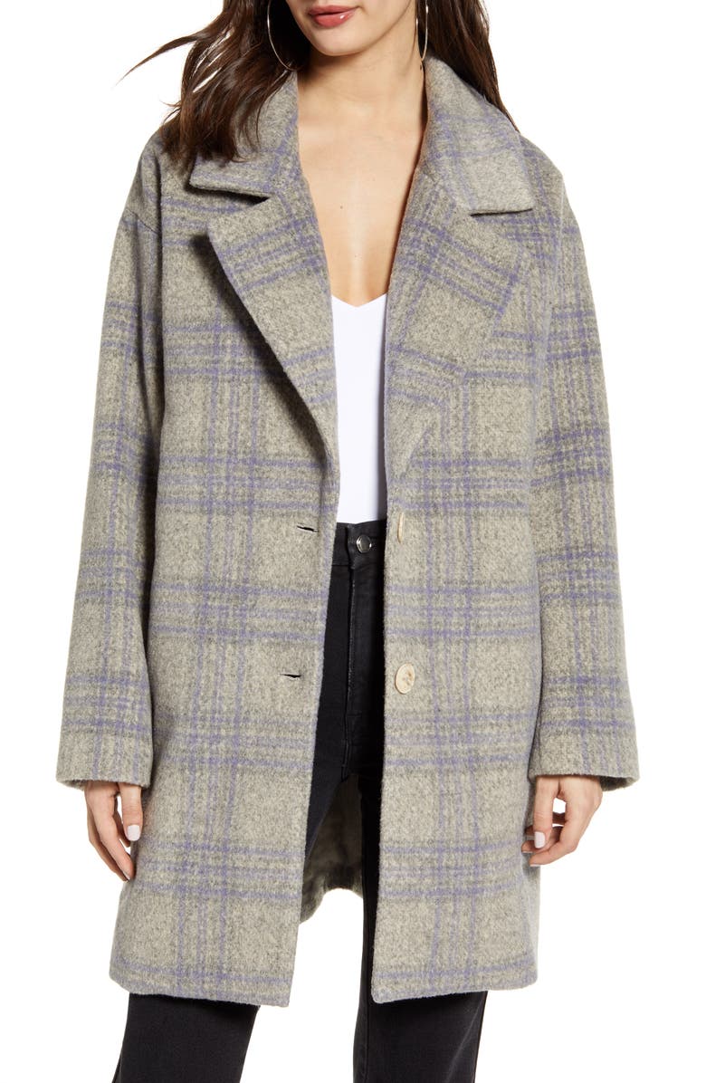 ASTR the Label Plaid Flannel Coat, Main, color,
