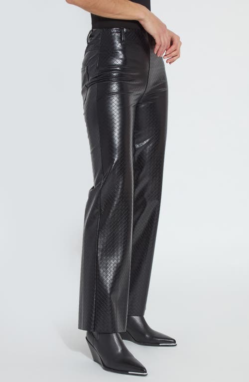 Lyssé Amara Straight Flare Vegan Leather Pants In Black Wicker In Black