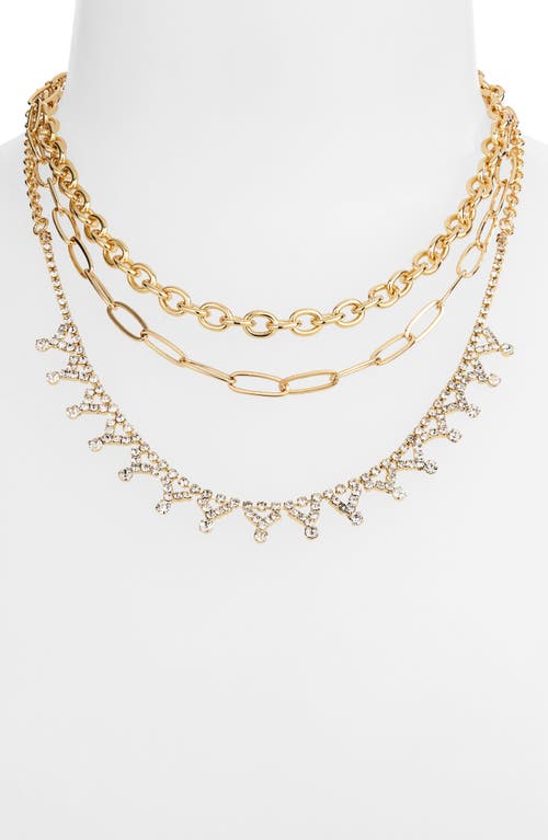 Shop Nordstrom Layered Crystal & Chain Necklace In Clear- Gold