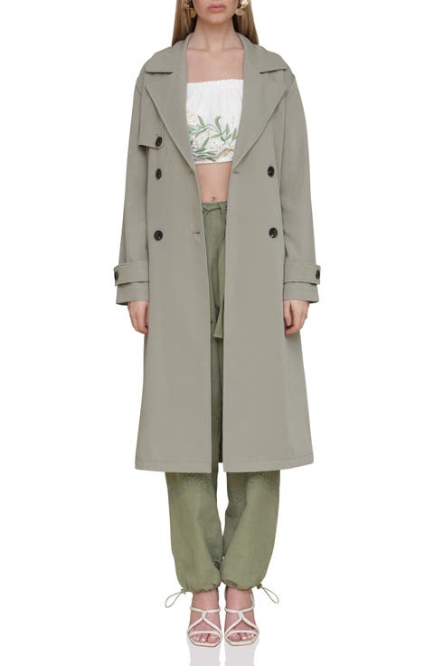 Relaxed Fit Button Back Trench Coat
