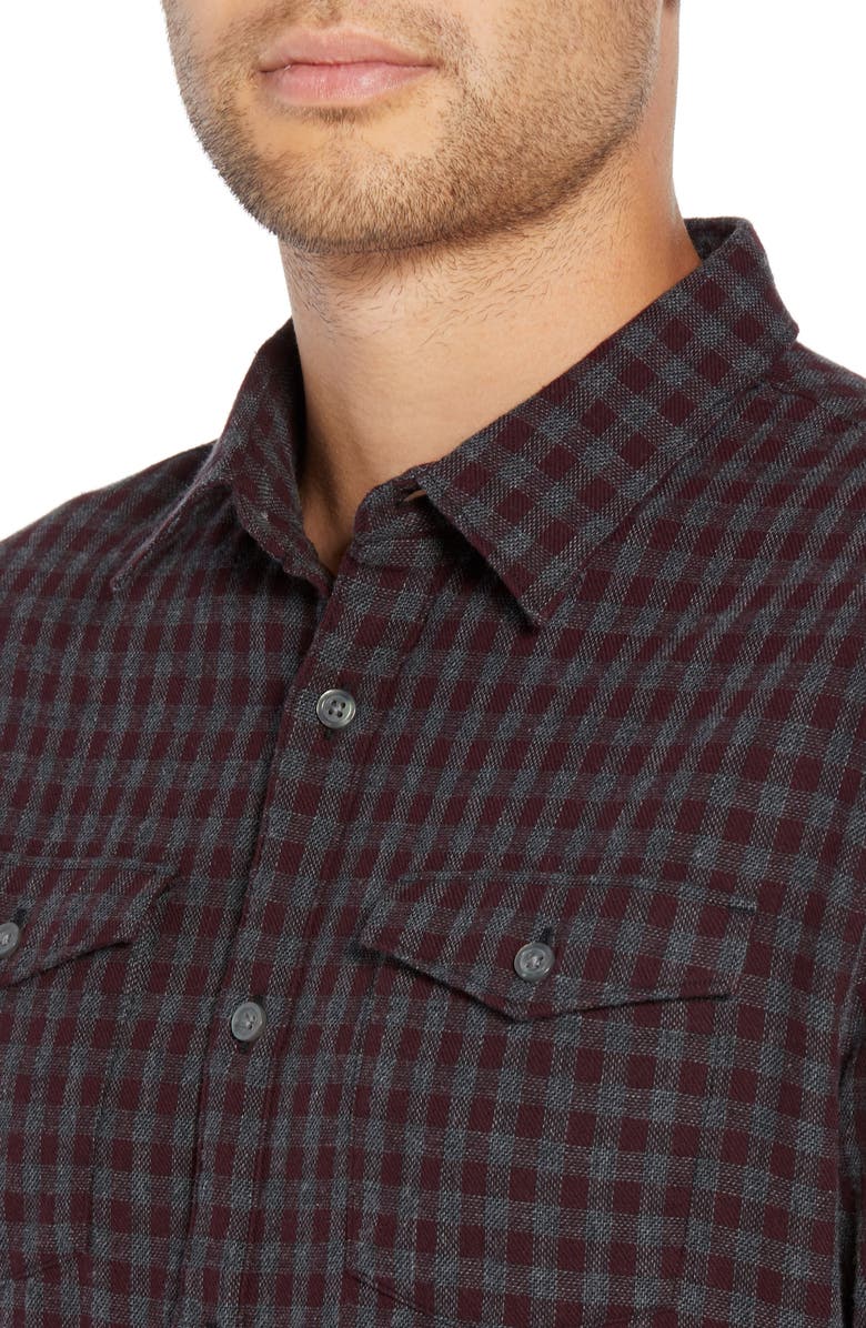 John Varvatos Star USA Check Flannel Shirt, Alternate, color,