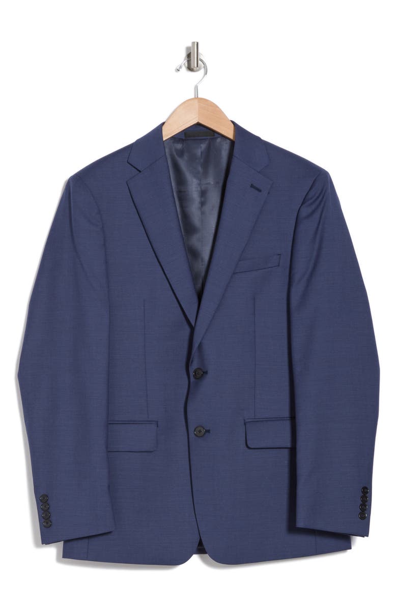 Calvin Klein Solid Blue Wool Suit Suit Separates Jacket, Alternate, color, Blue