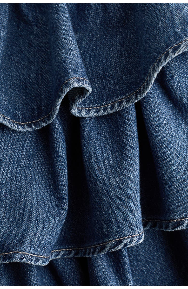 H&M Tiered Denim Skirt, Alternate, color, Denim Blue