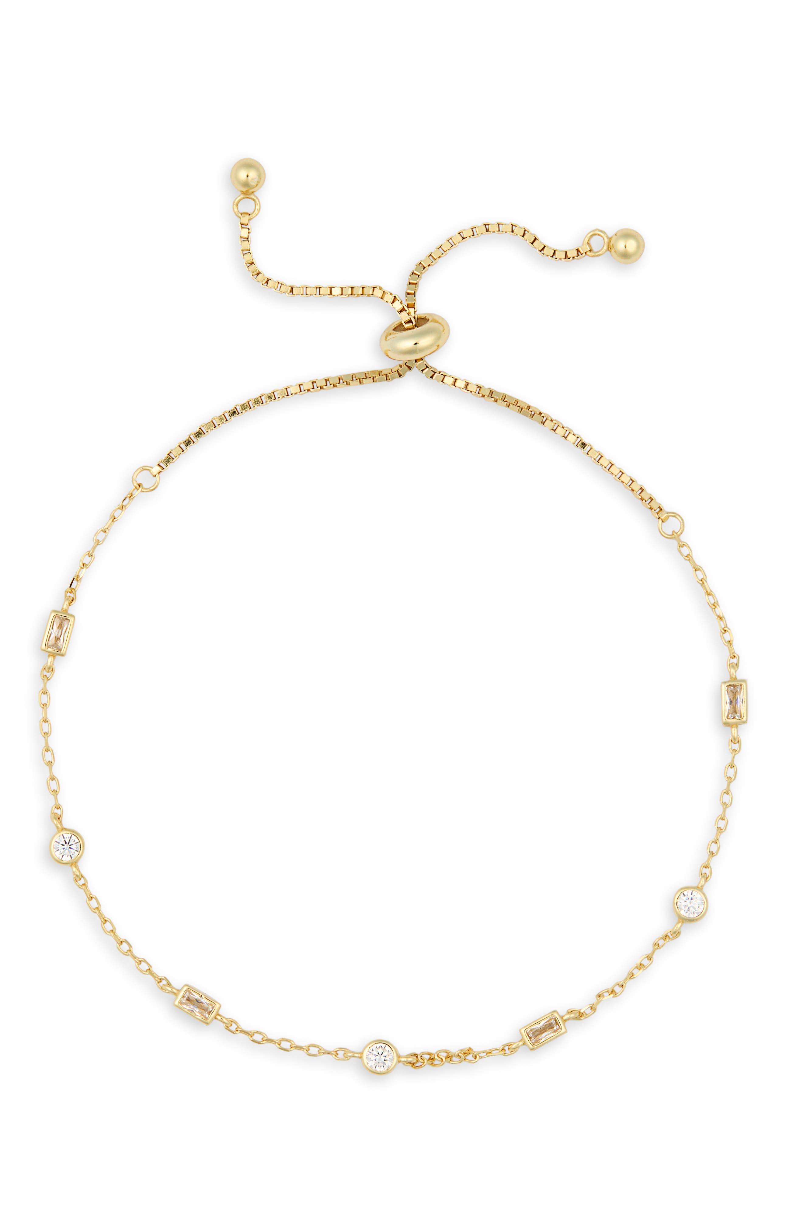 Argento Vivo Sterling Silver Mix Cubic Zirconia Slider Bracelet