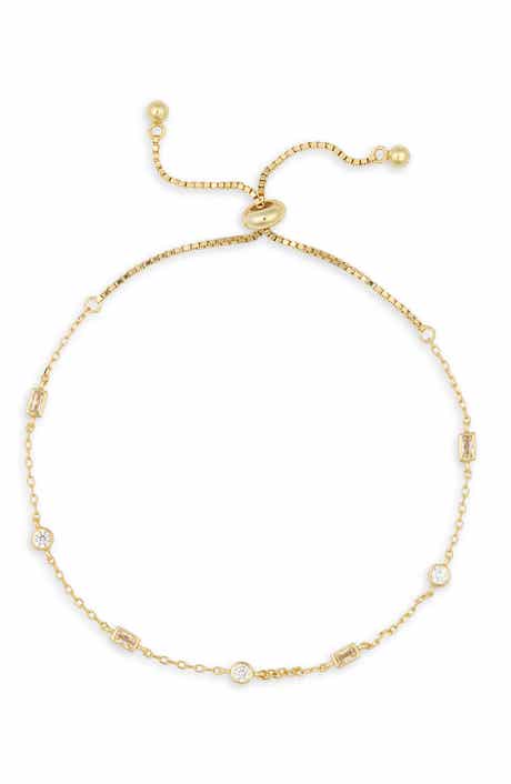 Argento Vivo Sterling Silver Mix Cubic Zirconia Slider Bracelet