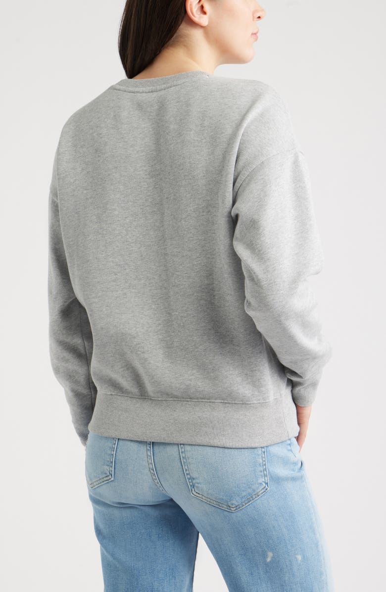 Caslon<sup>®</sup> Embroidered Lemon Azur Graphic Sweatshirt, Alternate, color, Grey Heather Lemon Graphic