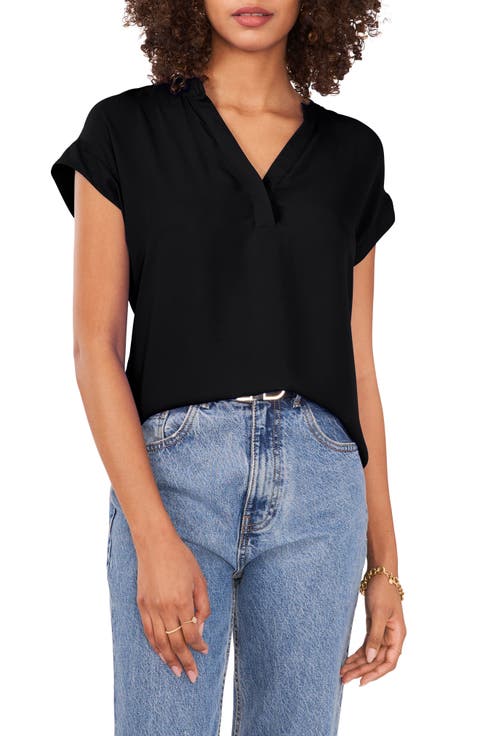 Split Neck Georgette Top
