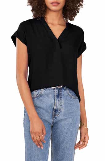 Vince Camuto Split Neck Georgette Top