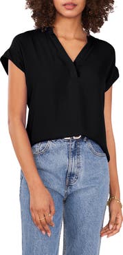 Vince Camuto Split Neck Georgette Top