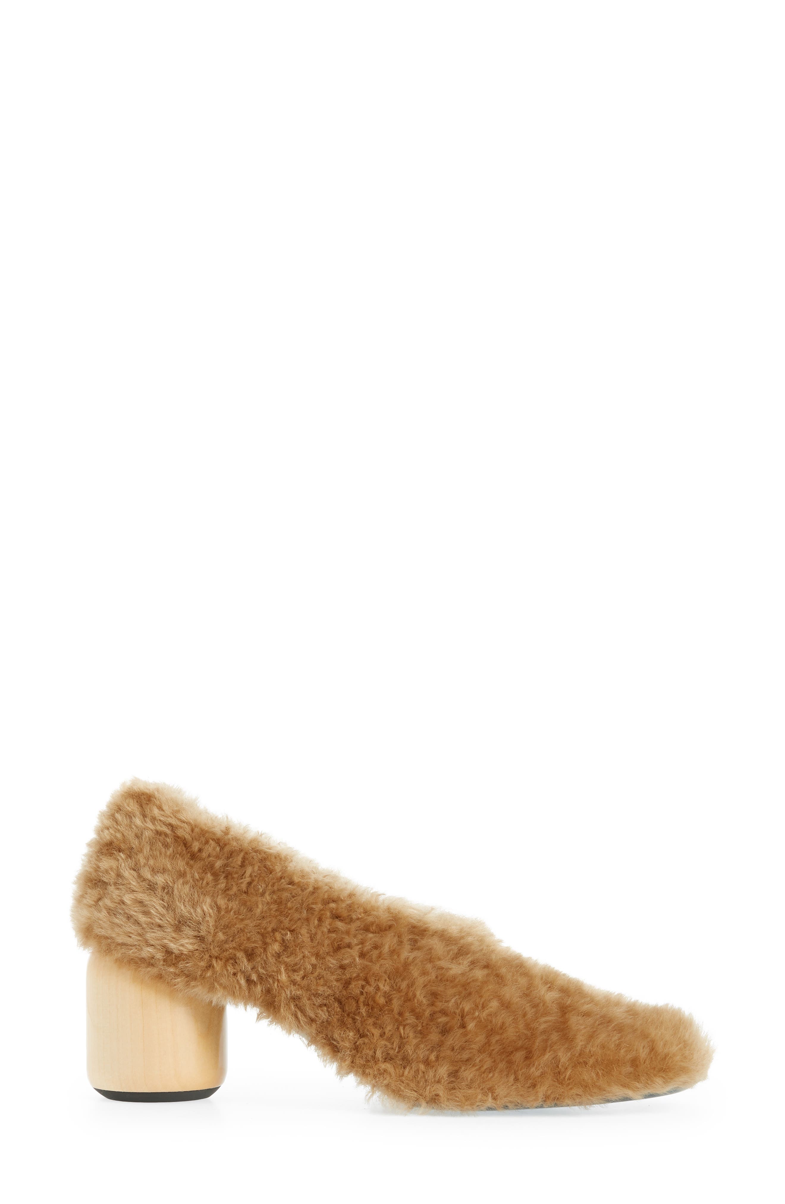 Jil Sander Bulb Genuine Shearling Pump, Alternate, color, 