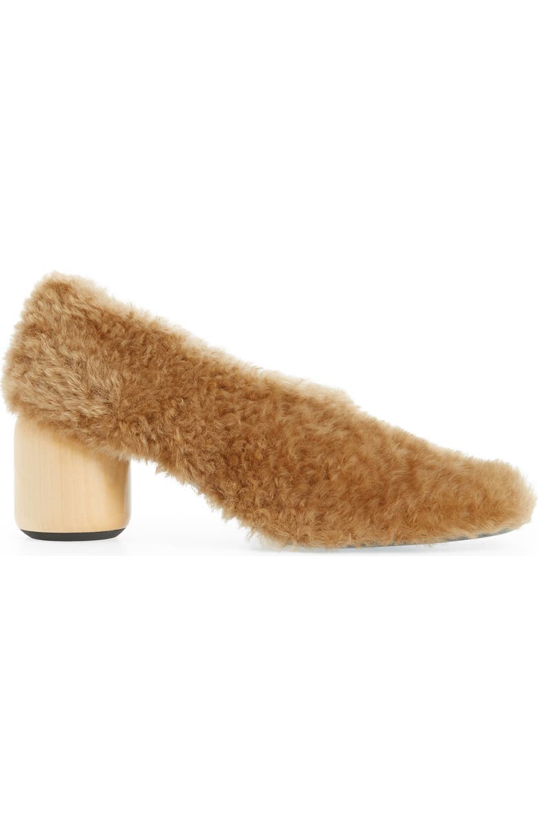 Jil Sander Bulb Genuine Shearling Pump, Alternate, color,