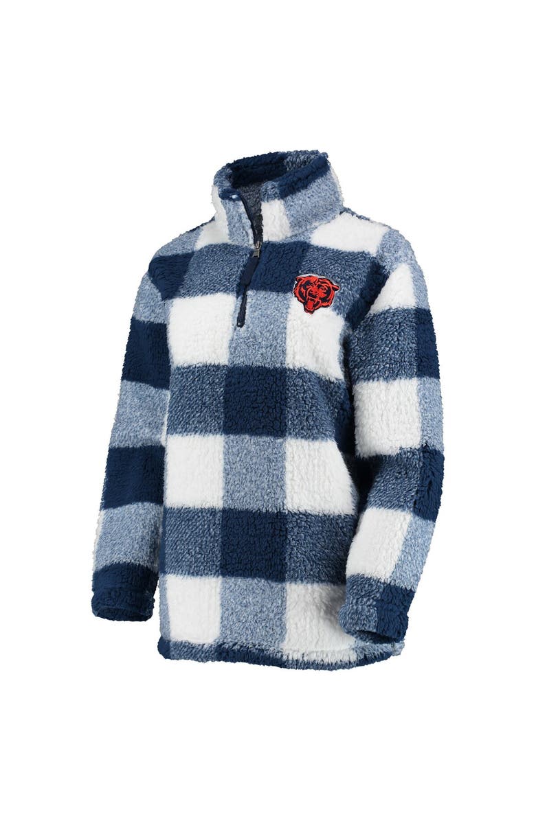 G-III 4HER BY CARL BANKS Women's G-III 4Her by Carl Banks Navy Chicago Bears Sherpa Plaid Quarter-Zip Jacket, Alternate, color, 