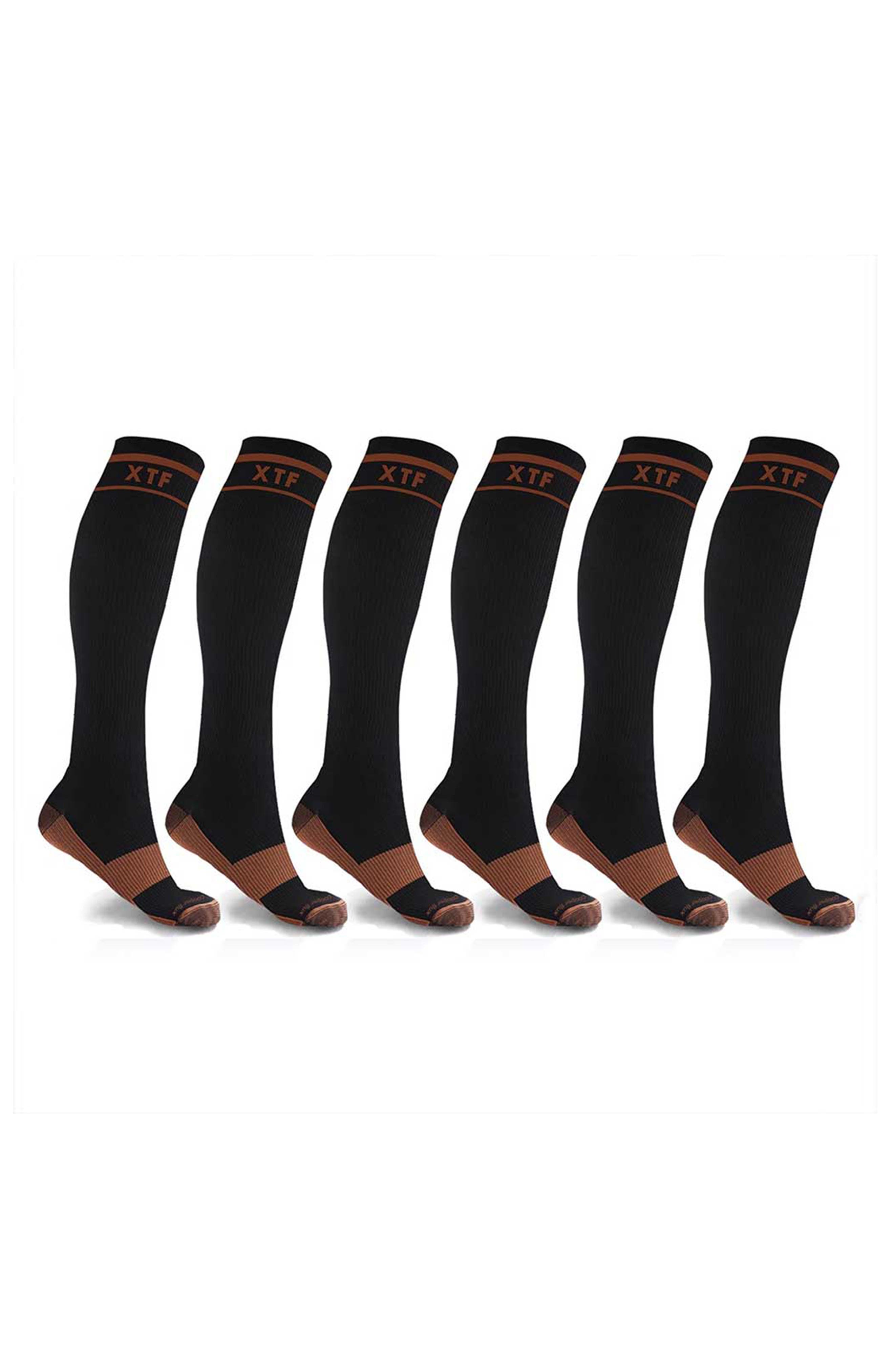 EXTREME FIT Pack of 6 Copper Infused Knee High Socks