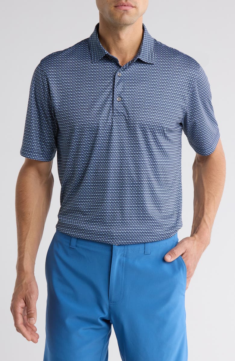 Greg Norman Flying Kites Performance Knit Polo, Main, color, Navy