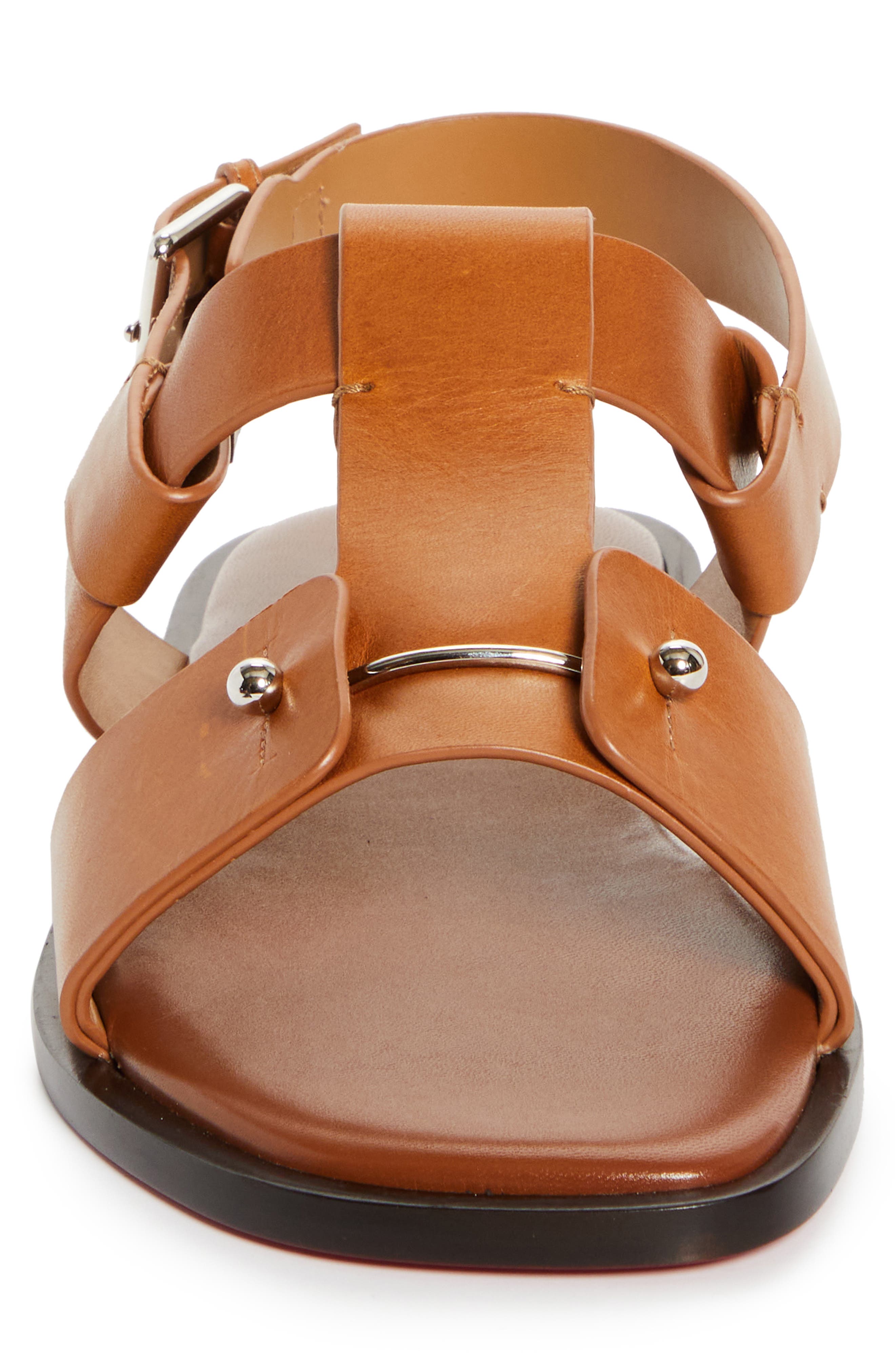 Christian Louboutin CHAMBELISS SANDAL FLAT CALF LI, Alternate, color, Cuoio