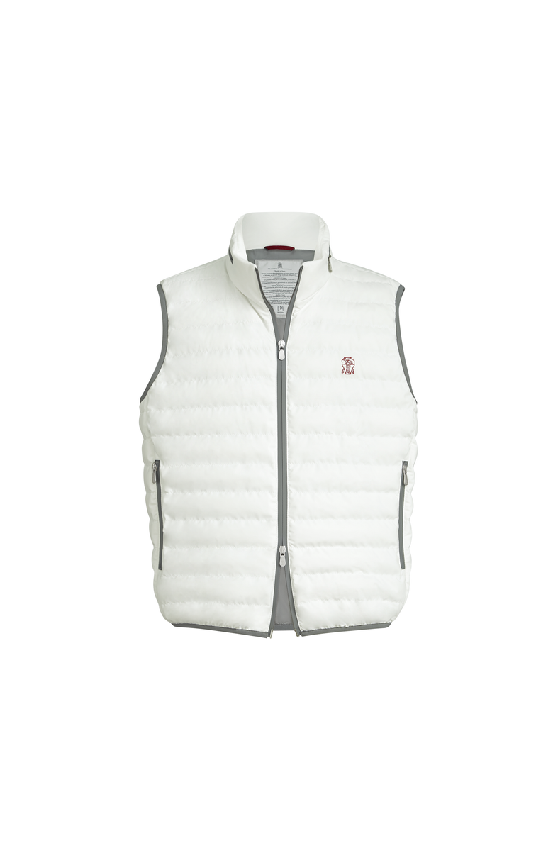 Brunello Cucinelli Nylon down vest, Main, color, Off-White