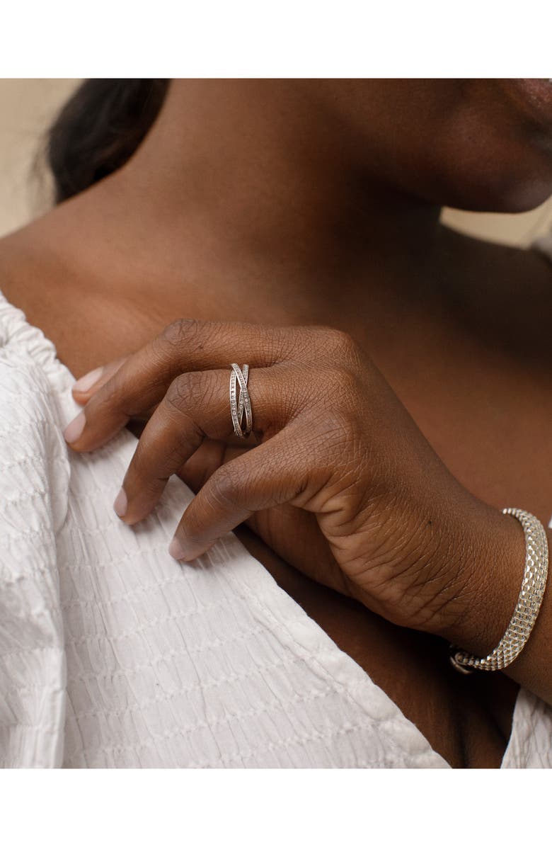 Monica Vinader Triple Rolling Diamond Ring, Alternate, color, Silver