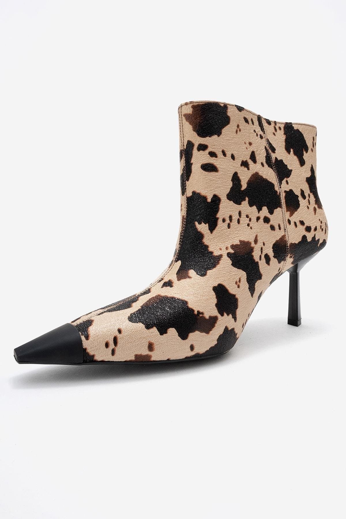 Rassel Pointed Toe Boot, Alternate, color, Beige Print Faux Leather