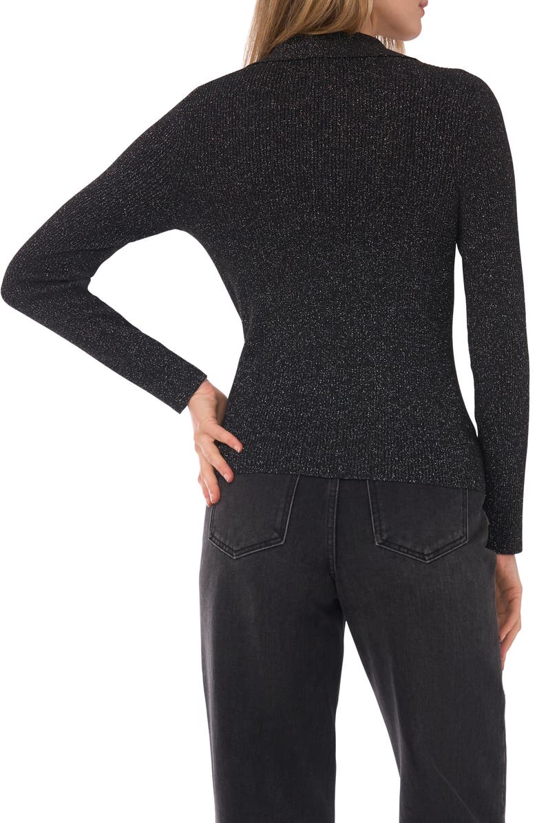 1.STATE Ribbed Polo Sweater, Alternate, color, Black Silver