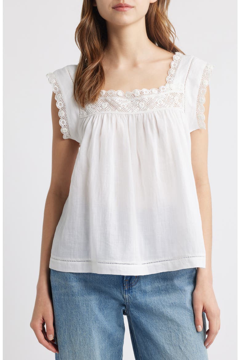Aphra Lace Trim Top, Alternate, color, SALT
