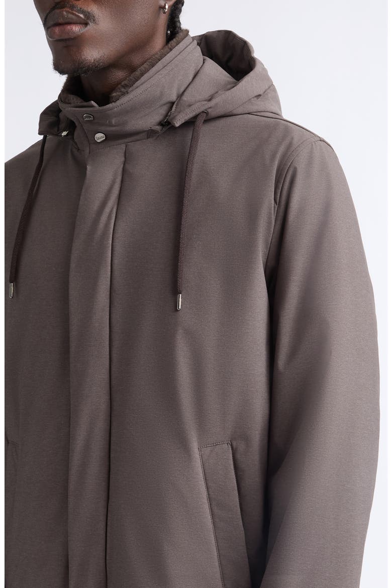 Comfort Stretch Longline Parka with Removable Hood, Alternate, color, 8800 CHOCOLATE BROWN