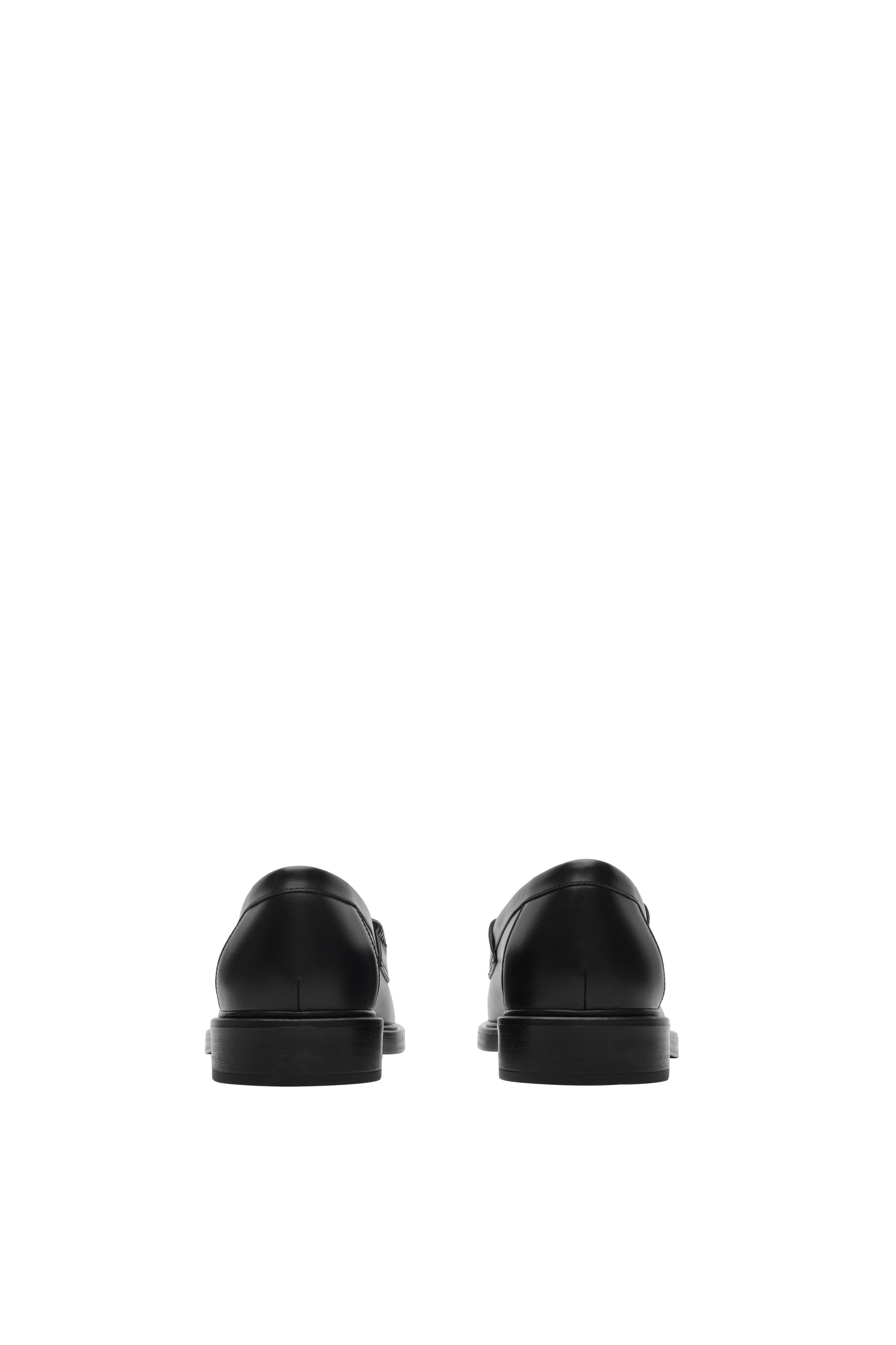 Burberry Leather Pembroke Loafers, Alternate, color, Black