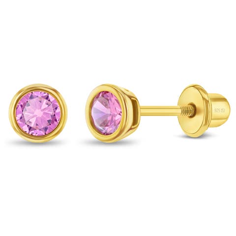 Bezel Cubic Zirconia Earrings