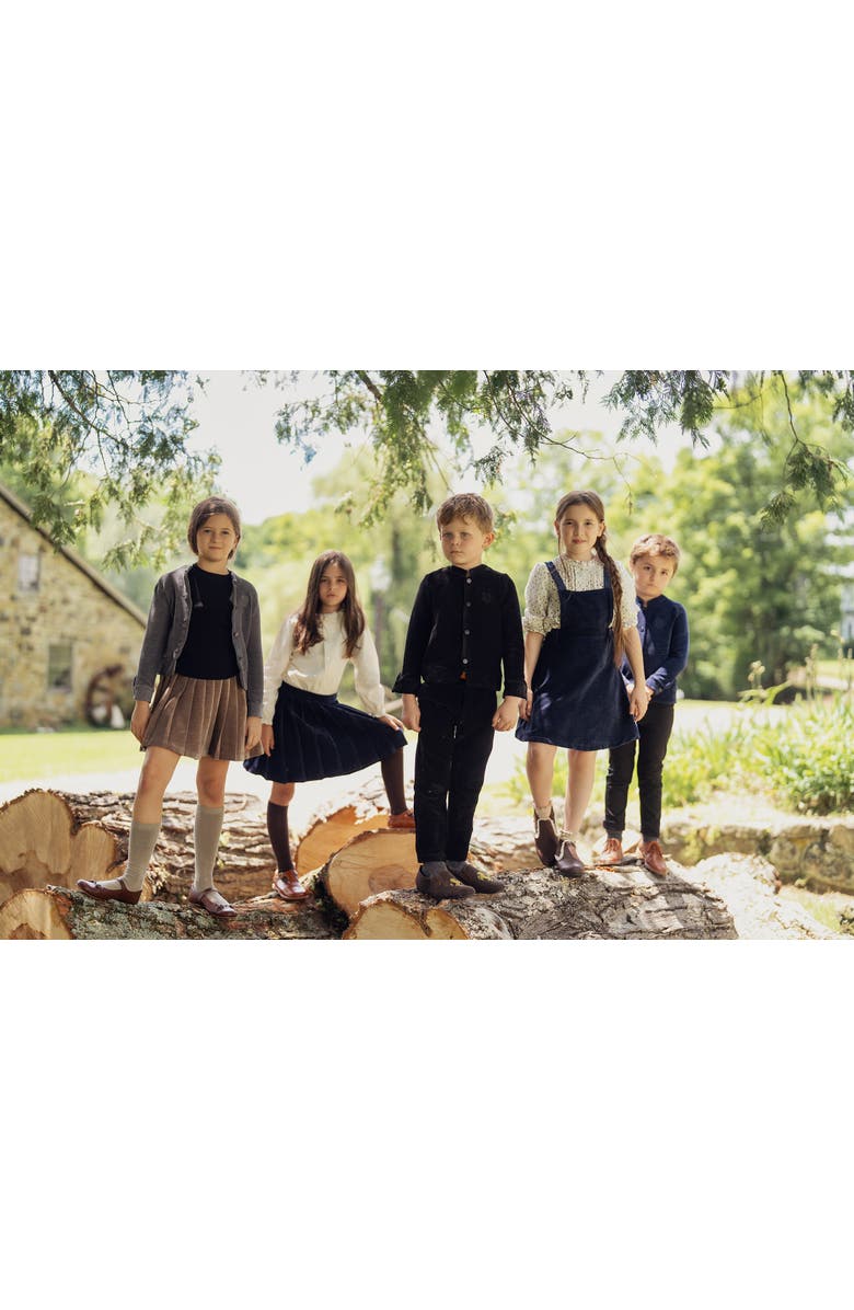 The Umbrella Academy Velvet Crest Embroidered Button Front Blazer, Alternate, color, Black