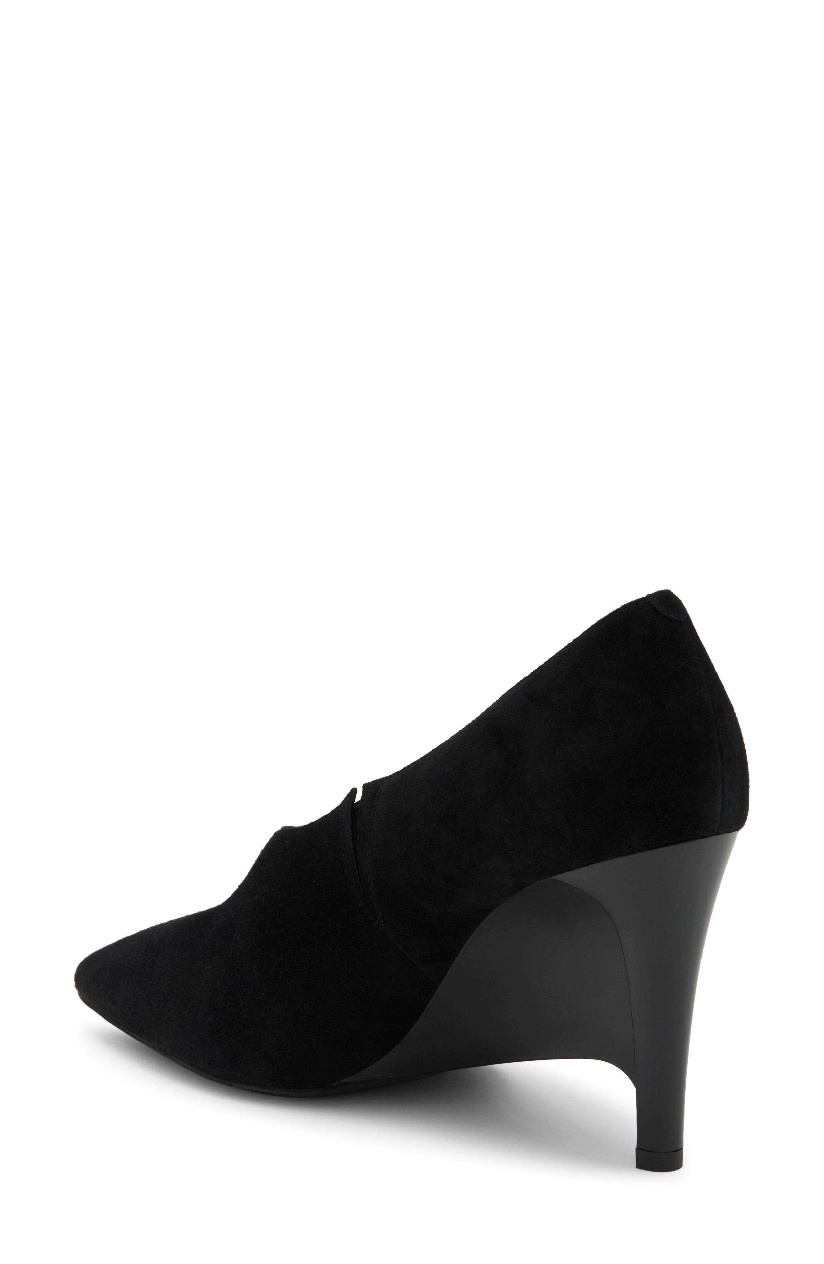Spatial Pointed Toe Wedge Pump, Alternate, color, BLACK SUEDE
