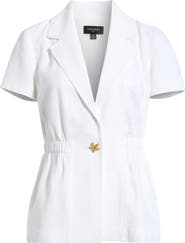 Tahari ASL Short Sleeve One-Button Jacket