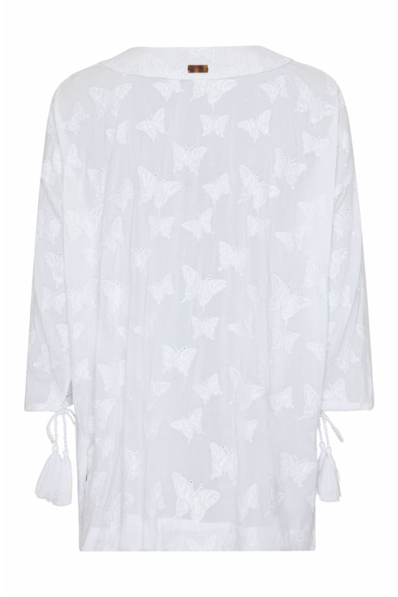 Women's Disco Butterflies Rayon Dress, Alternate, color, BLANC
