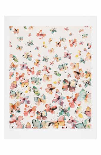 Deny Designs Ninola Design Butterflies Watercolor Art Print
