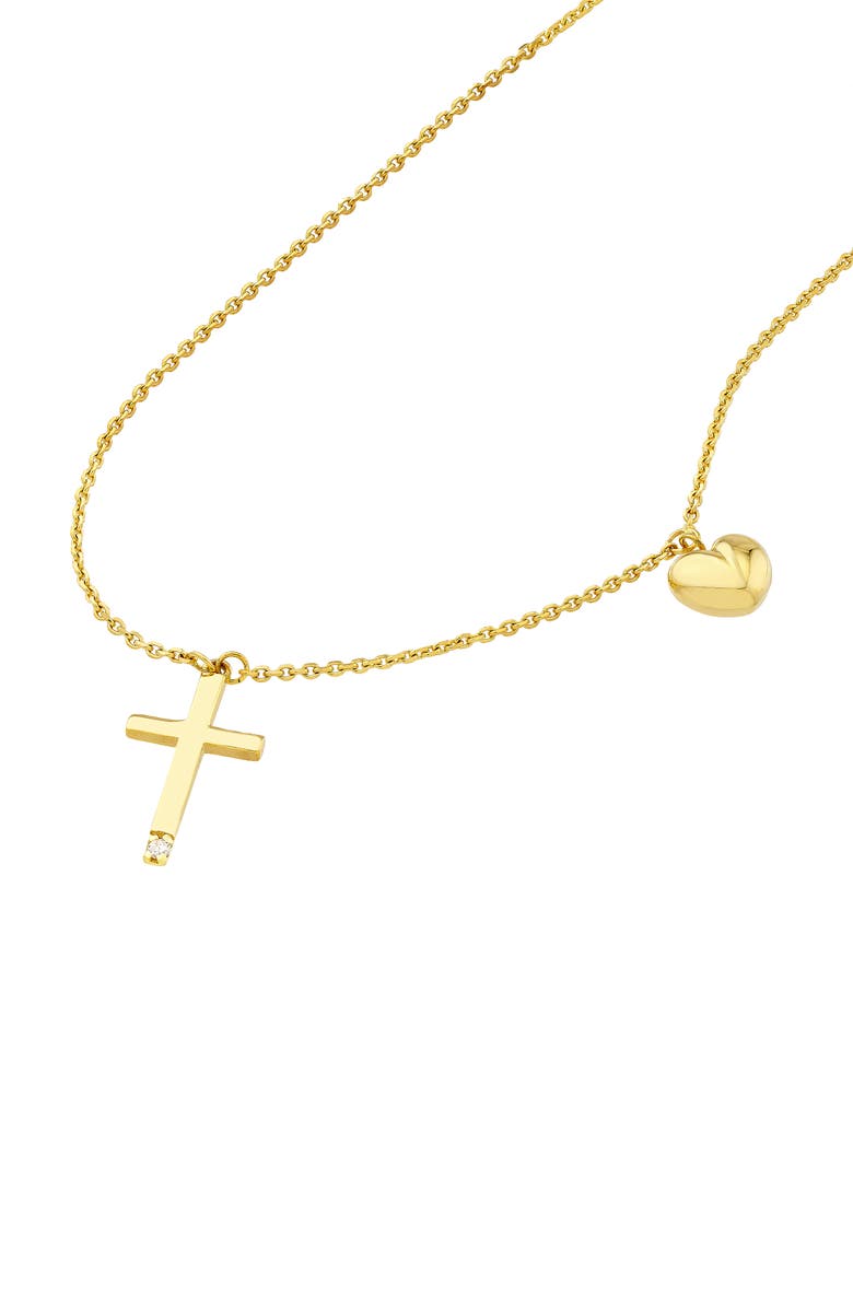 HAWLEY ST Diamond Cross & Heart Pendant Necklace - 0.5ct., Alternate, color, 