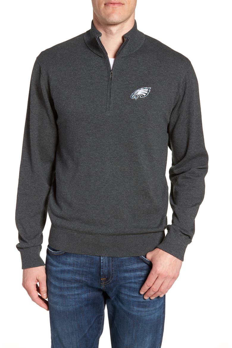Philadelphia Eagles - Lakemont Regular Fit Quarter Zip Sweater, Main, color, CHARCOAL HEATHER