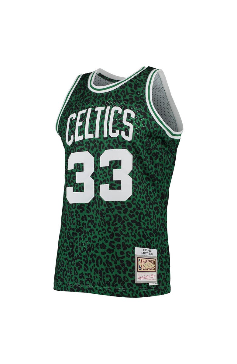 Mitchell & Ness Men's Mitchell & Ness Larry Bird Kelly Green Boston Celtics Hardwood Classics Wildlife Swingman Jersey, Alternate, color, 