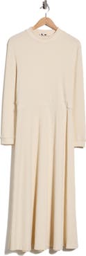 AREA STARS Molly Ribbed Mock Neck A-Line Dress