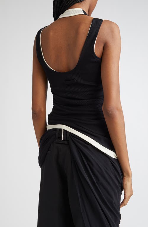 Jean Paul Gaultier Twisted Double Layer Rib Tank