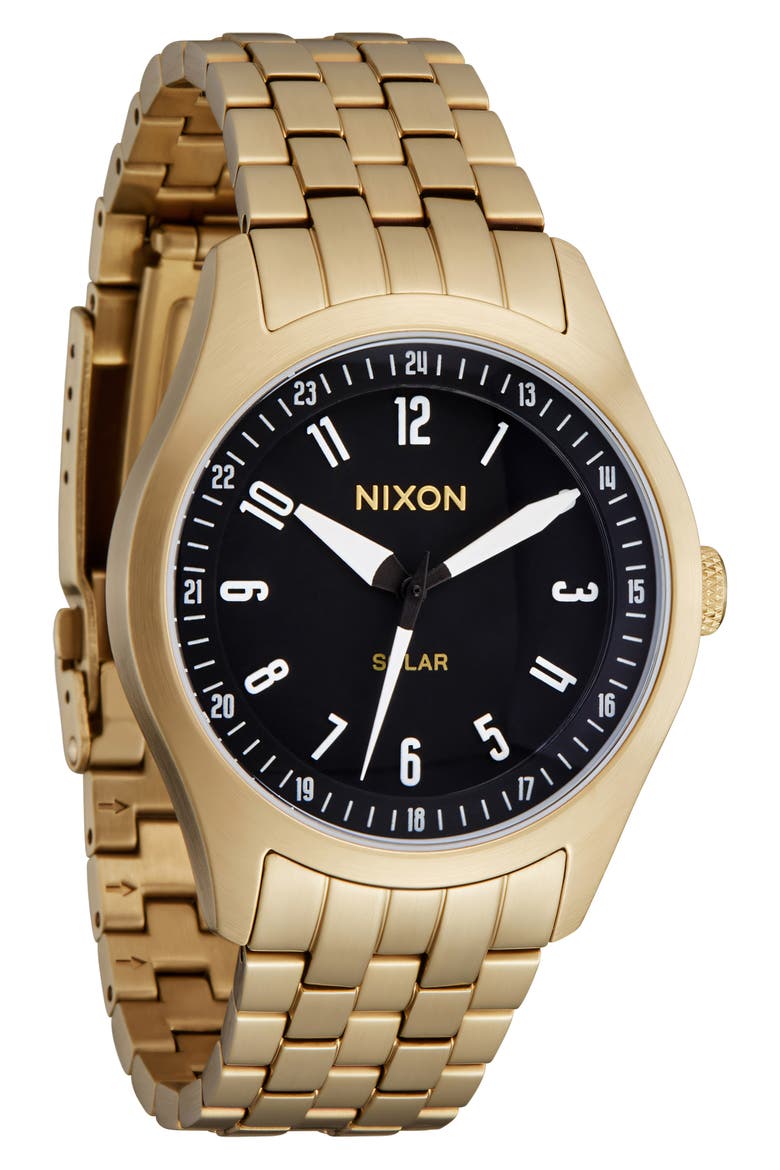 Echo Solar Automatic Bracelet Watch, 38mm, Main, color, GOLD / BLACK