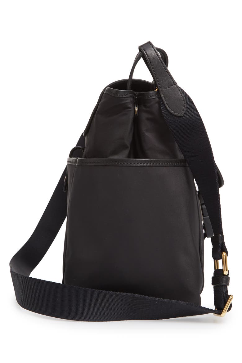 Flap Nylon Diaper Bag, Alternate, color, BLACK