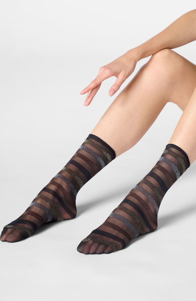 Oroblu Assorted 2-Pack Metallic Crew Socks, Alternate, color, 